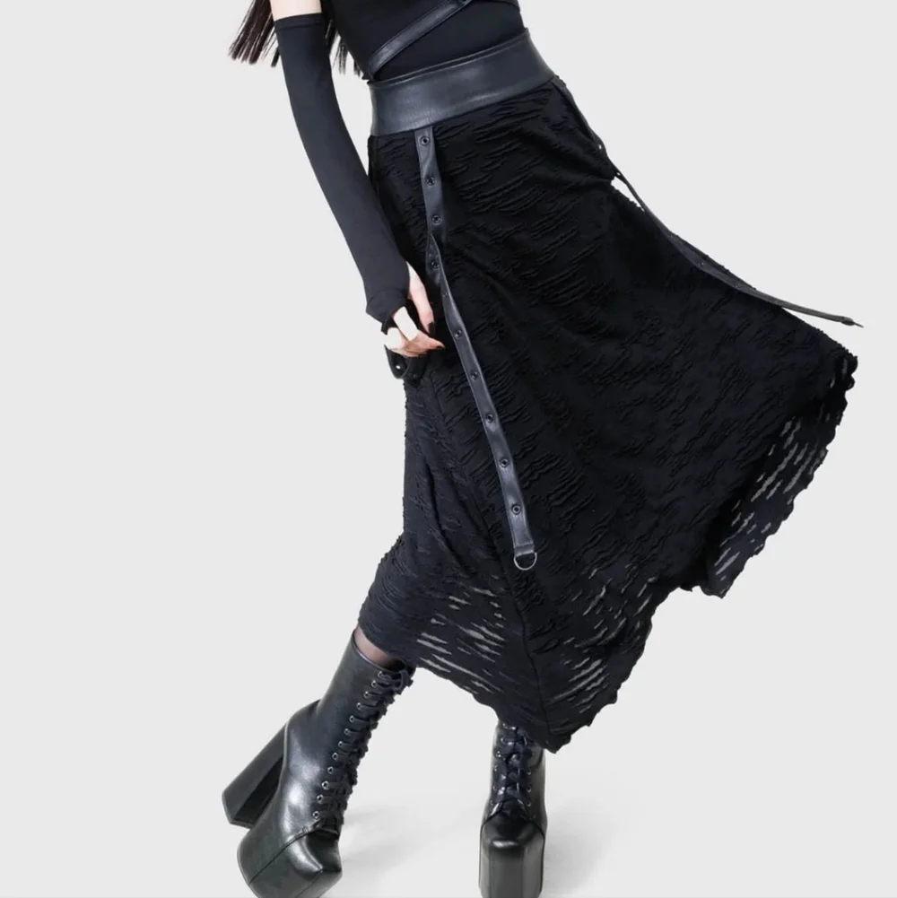 Killstar Black Textured Skirt - Picture 2 of 8